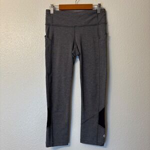 Luluemon Pace Rival Cropped Leggings‎ Charcoal Gray Size 4 Athletic Drifit